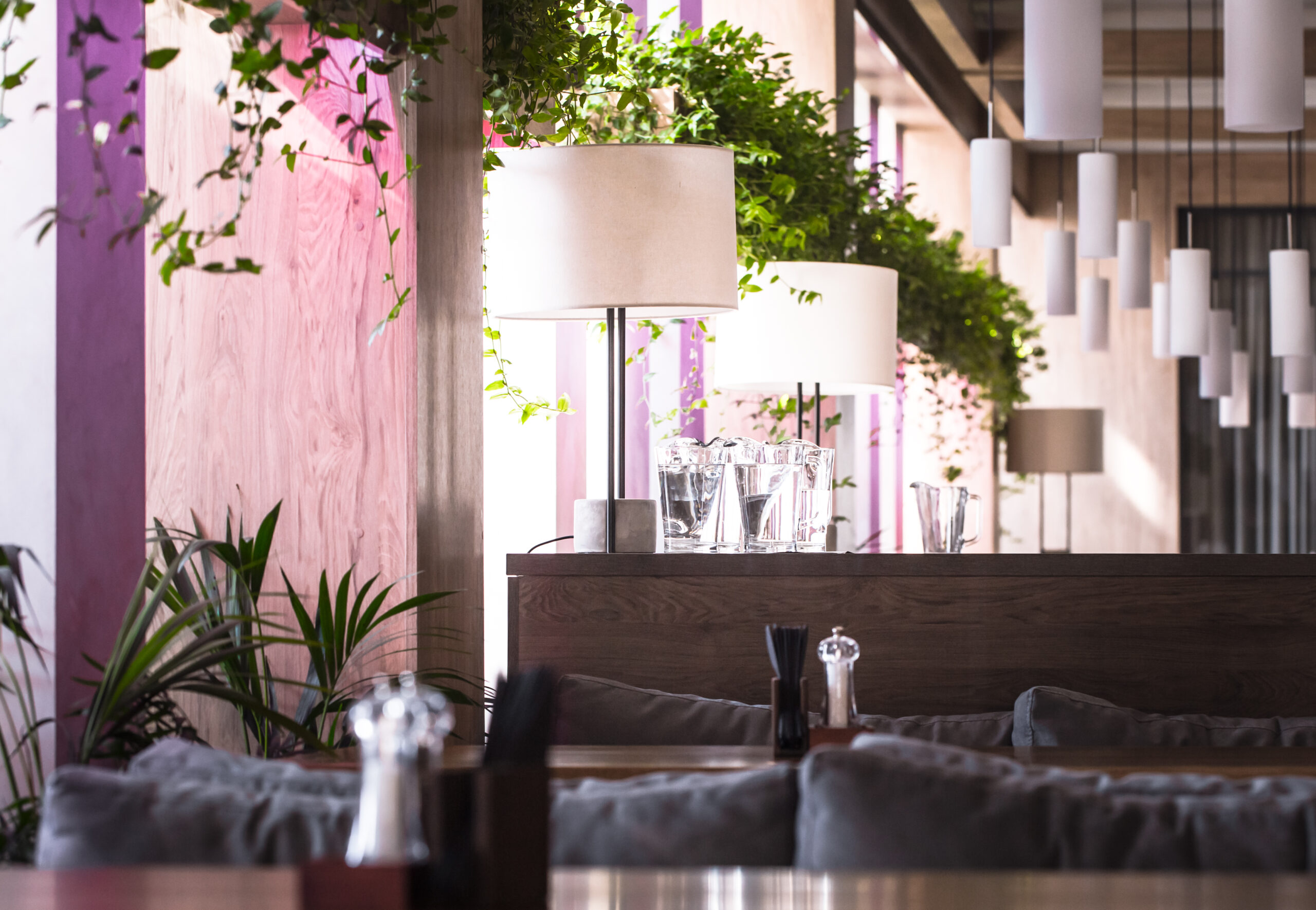 decor in the interior of a cafe