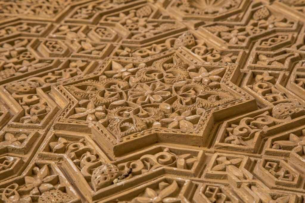 spectacular roof detail inside the alhambra